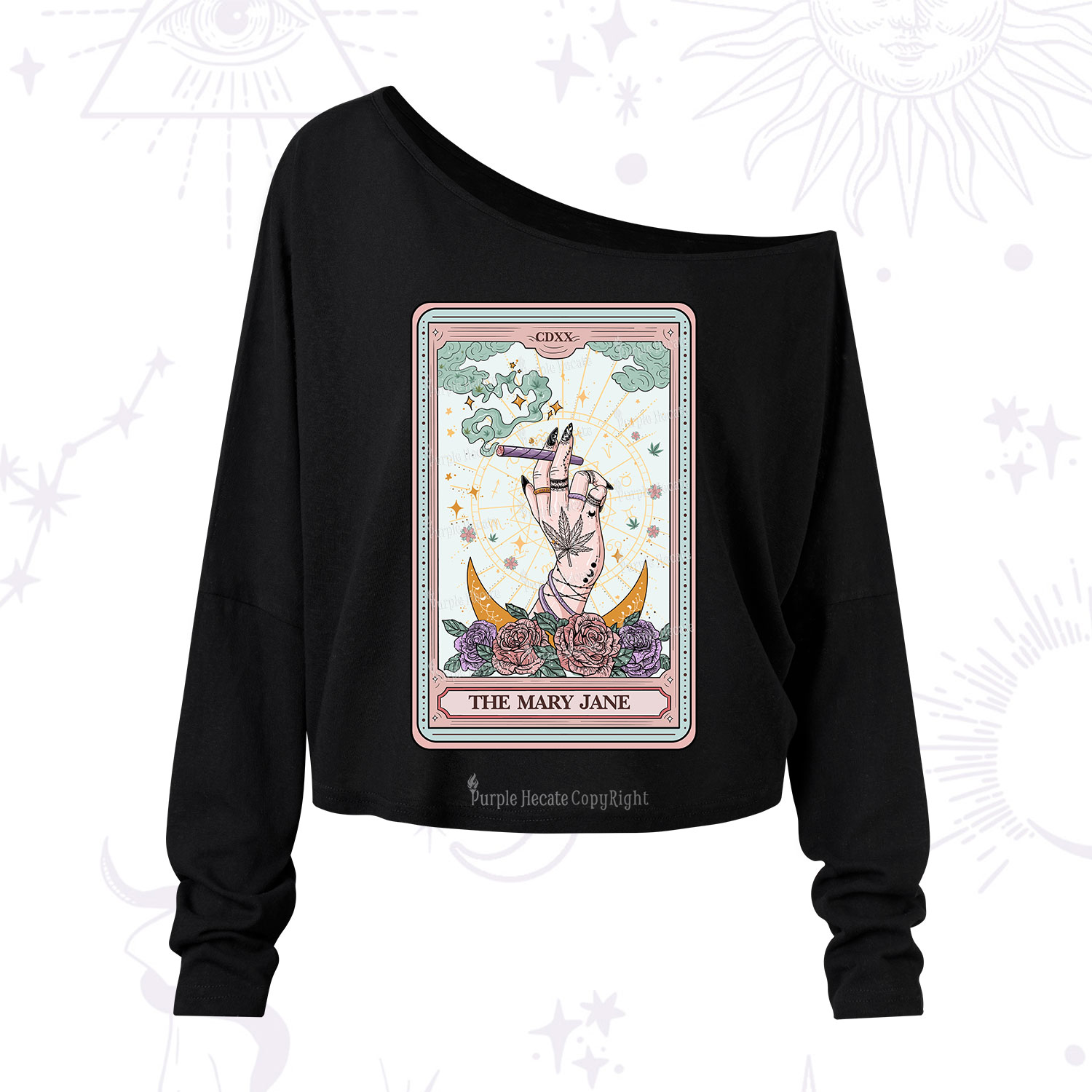 Purplehecate The Mary Jane Tarot One Shoulder Long Sleeve Shirt