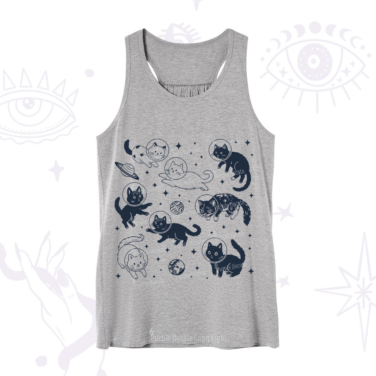 Purplehecate Cats in Space Tank