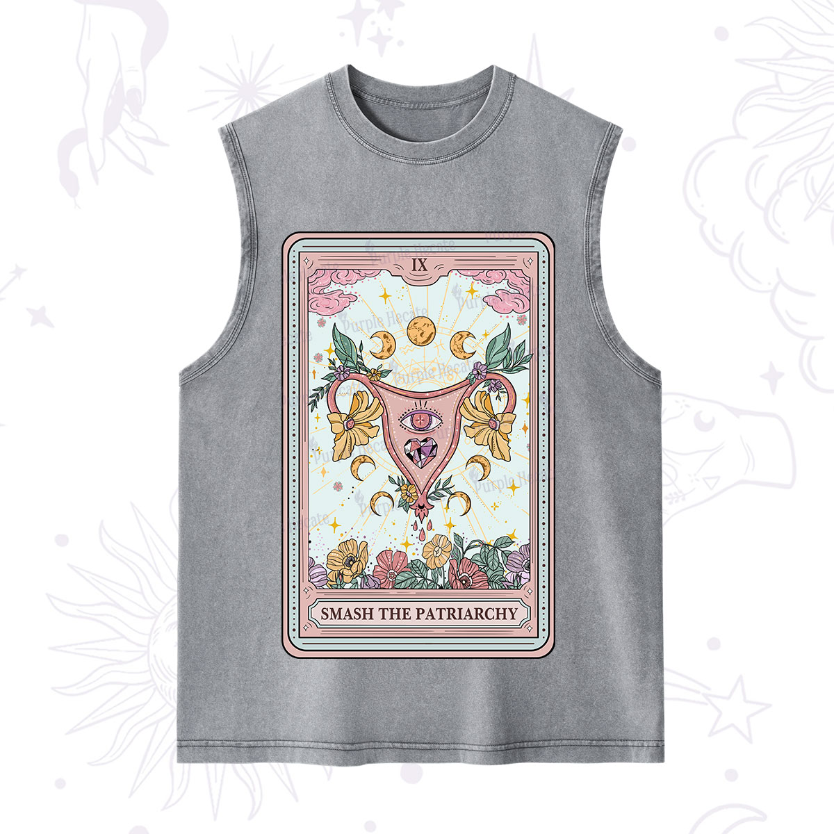 Purplehecate The Smash the Patriarchy Tarot Washed Tank