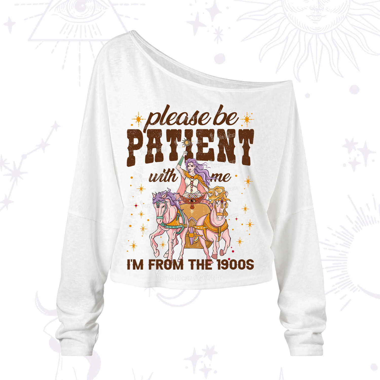 Purplehecate Please Be Patient With Me I'm From The 1900s One Shoulder Long Sleeve Shirt