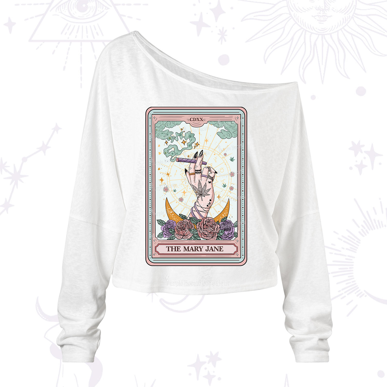 Purplehecate The Mary Jane Tarot One Shoulder Long Sleeve Shirt