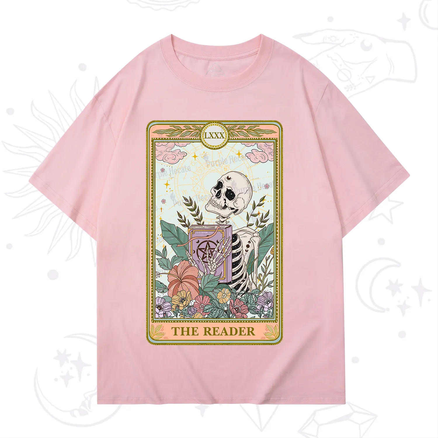 Purplehecate The Reader Occult Tarot Skeleton T-Shirt