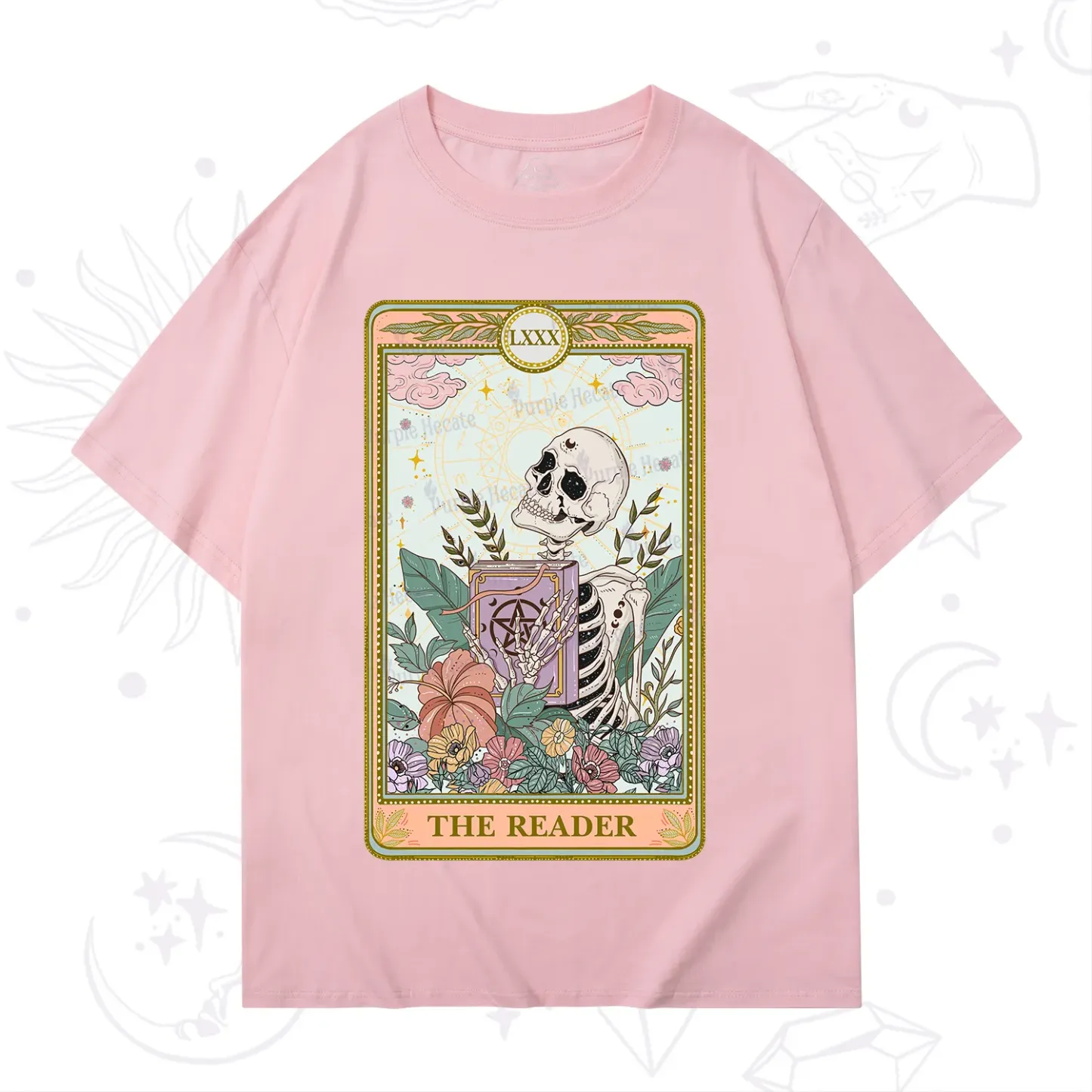 Purplehecate The Reader Occult Tarot Skeleton T-Shirt
