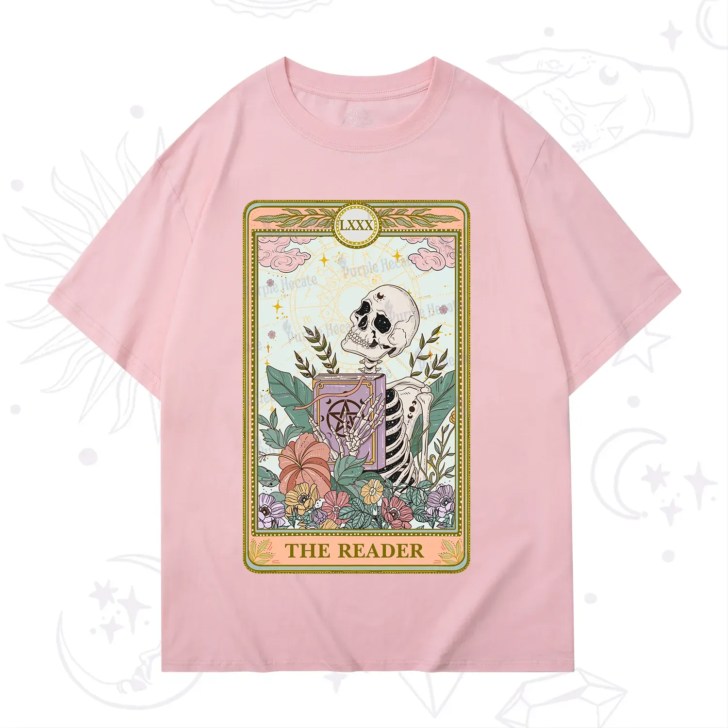 Purplehecate The Reader Occult Tarot Skeleton T-Shirt