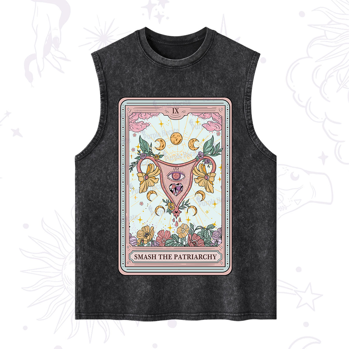 Purplehecate The Smash the Patriarchy Tarot Washed Tank