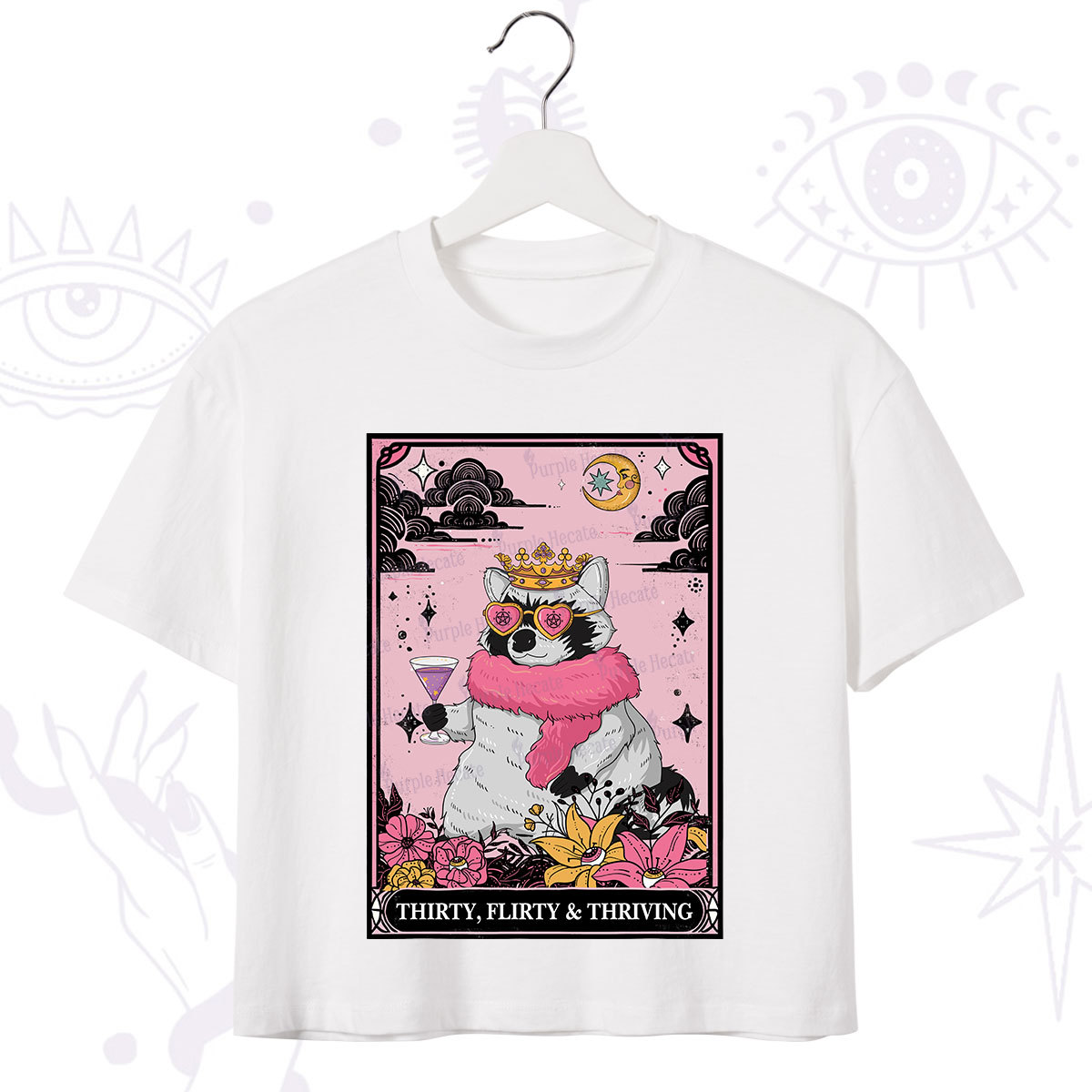 Purplehecate The Thirty Flirty Thriving Oracle Card Crop T-Shirt