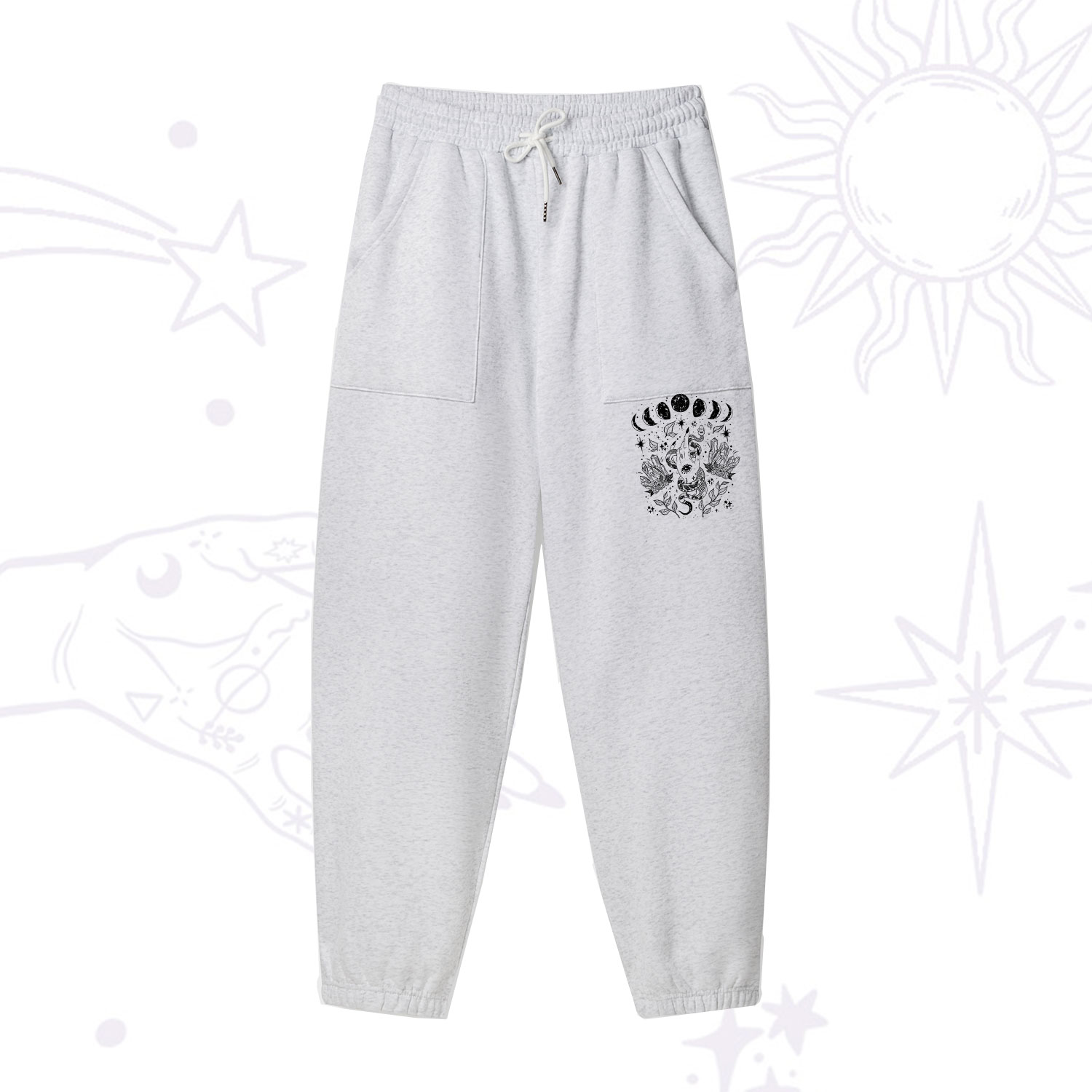 Purplehecate Reach For The Moon Fleece Sweatpants