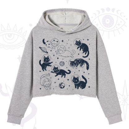 Purplehecate Cats in Space Crop Hoodie