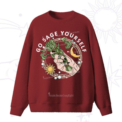 Purplehecate Go Sage Yourself Fuzzy Ugly Sweater