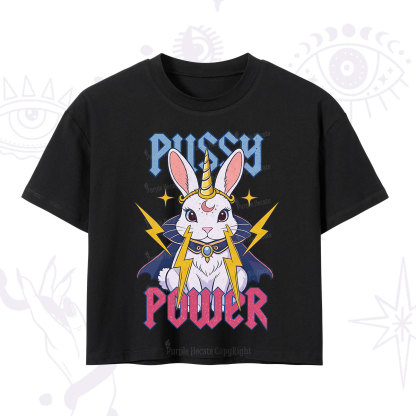 Purplehecate Pussy Power Magic Bunny Crop T-Shirt
