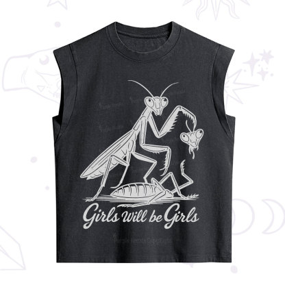 Purplehecate Girls Will Be Girls Praying Mantis Vintage Washed Tank