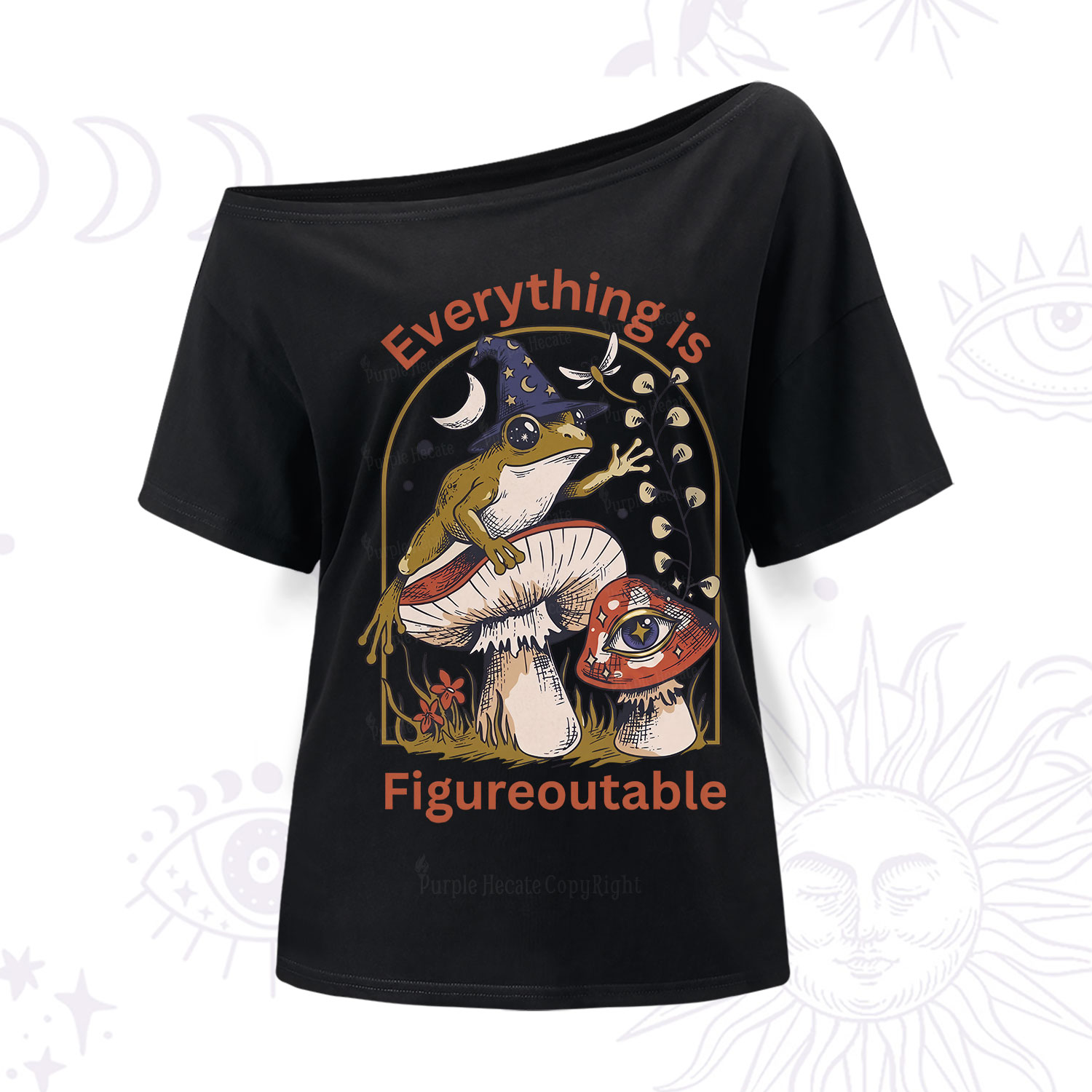 Purplehecate Everything Is Figureoutable Frog One Shoulder T-Shirt