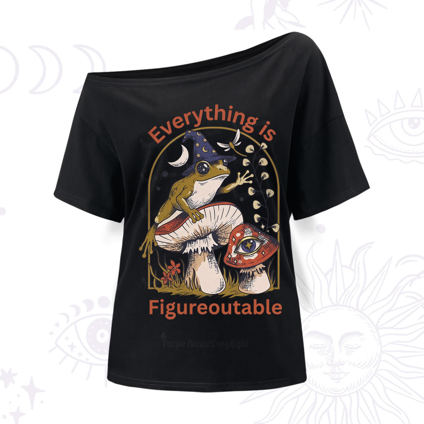 Purplehecate Everything Is Figureoutable Frog One Shoulder T-Shirt