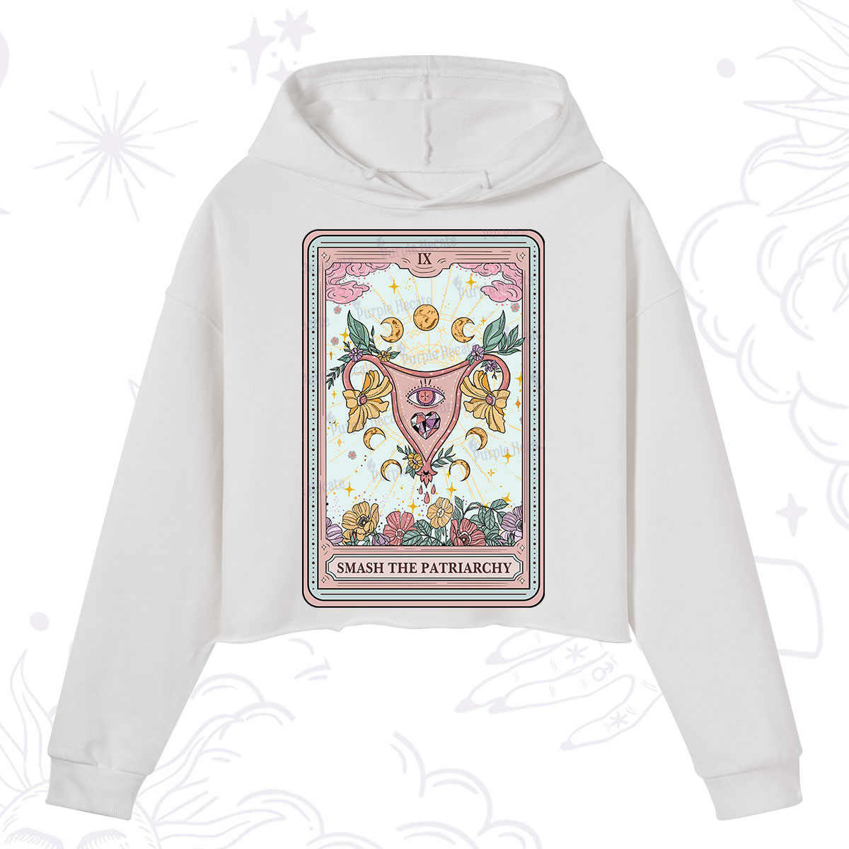 Purplehecate The Smash the Patriarchy Tarot Crop Hoodie