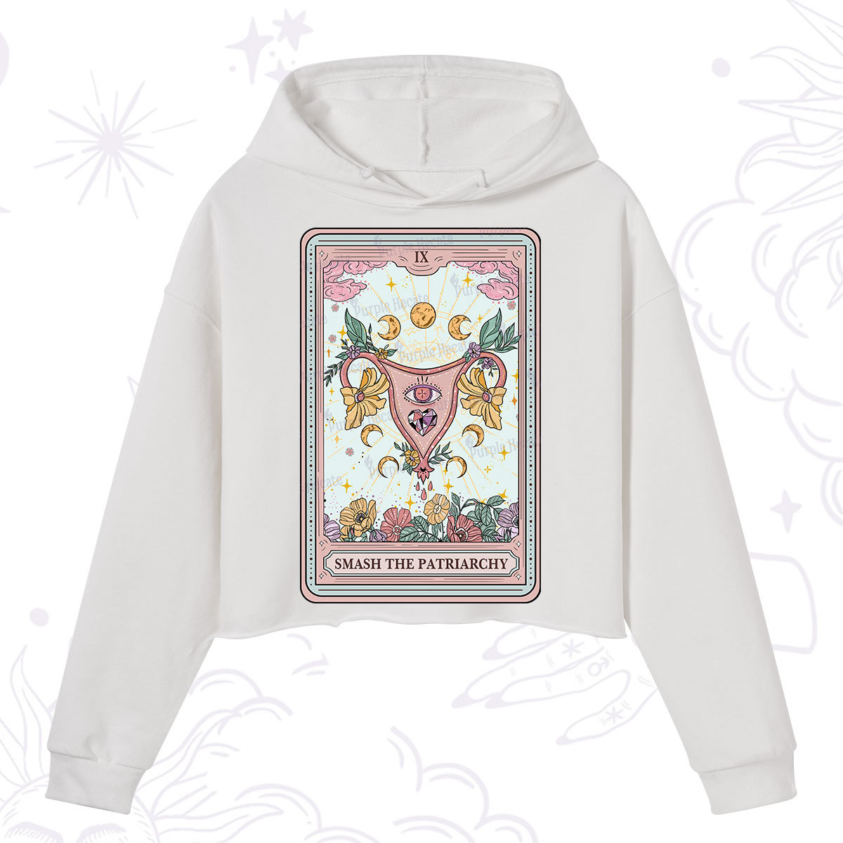 Purplehecate The Smash the Patriarchy Tarot Crop Hoodie