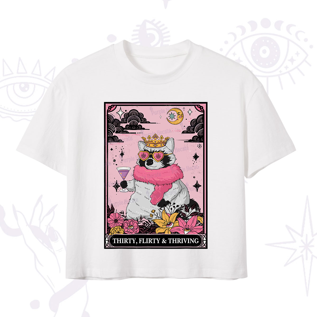 Purplehecate The Thirty Flirty Thriving Oracle Card Crop T-Shirt