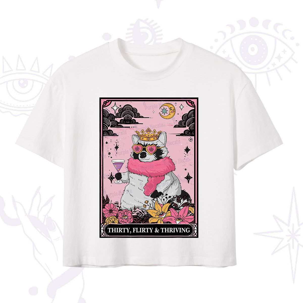 Purplehecate The Thirty Flirty Thriving Oracle Card Crop T-Shirt