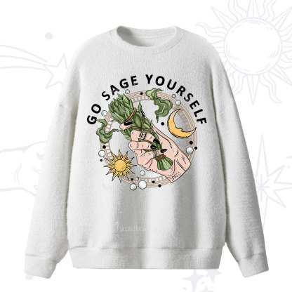 Purplehecate Go Sage Yourself Fuzzy Ugly Sweater