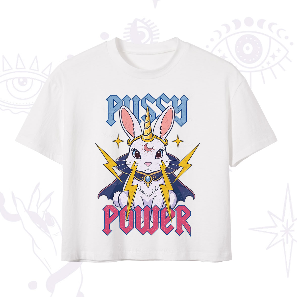 Purplehecate Pussy Power Magic Bunny Crop T-Shirt