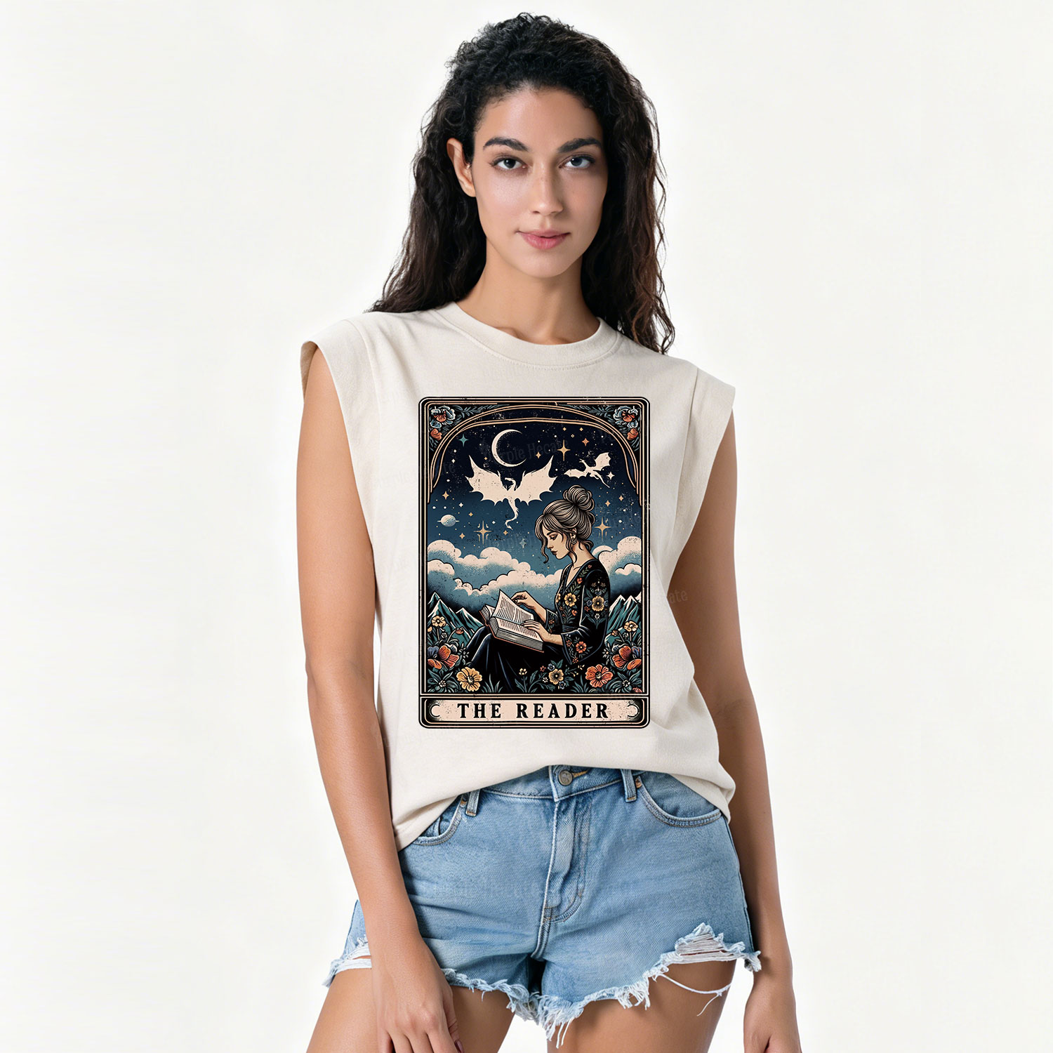 Purplehecate The Reader Tarot Mystic Night Vintage Washed Tank