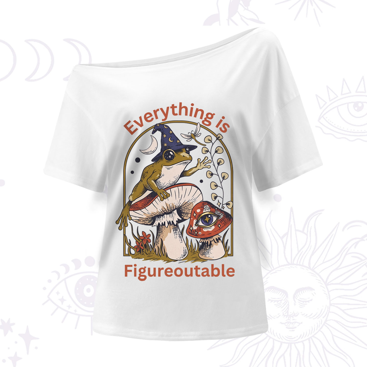 Purplehecate Everything Is Figureoutable Frog One Shoulder T-Shirt