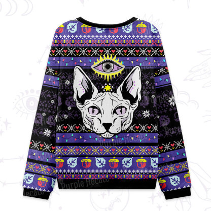 Purplehecate Mystical Cat Ugly Christmas Sweatshirts