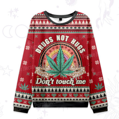 Purplehecate Drugs Not Hugs Ugly Christmas Sweatshirts