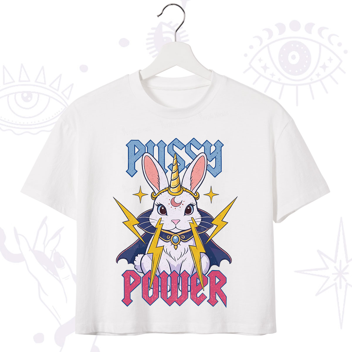 Purplehecate Pussy Power Magic Bunny Crop T-Shirt