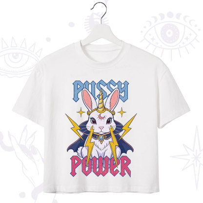 Purplehecate Pussy Power Magic Bunny Crop T-Shirt