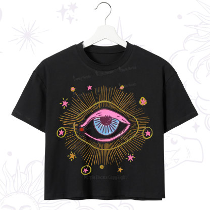 Purplehecate Mystic Gaze Evil Eye Protection Crop T-Shirt