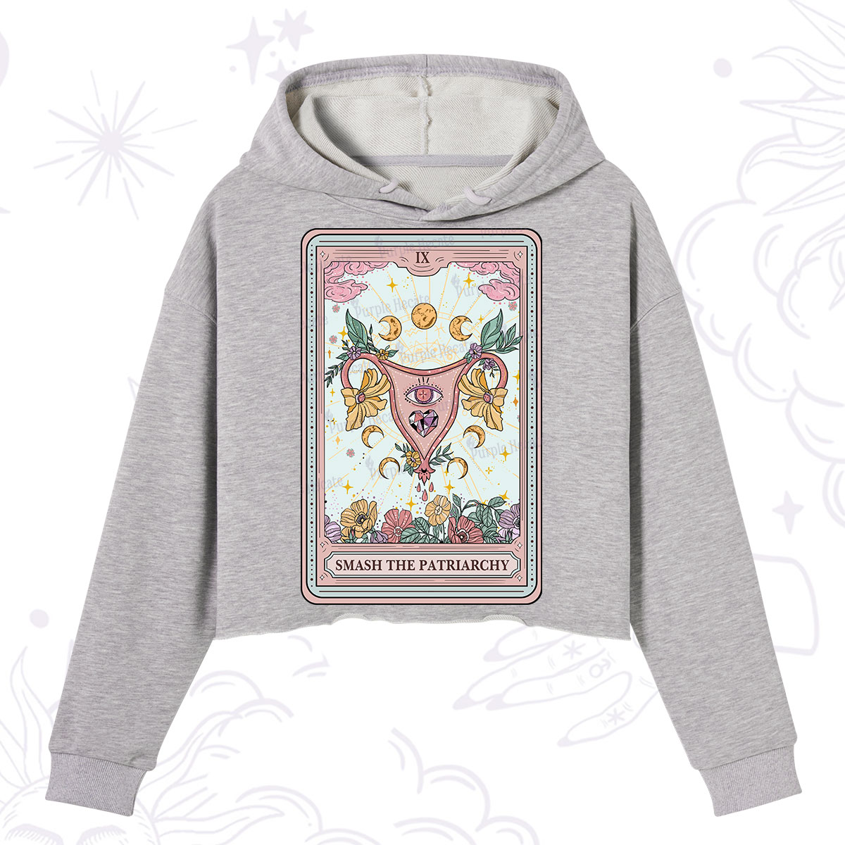 Purplehecate The Smash the Patriarchy Tarot Crop Hoodie