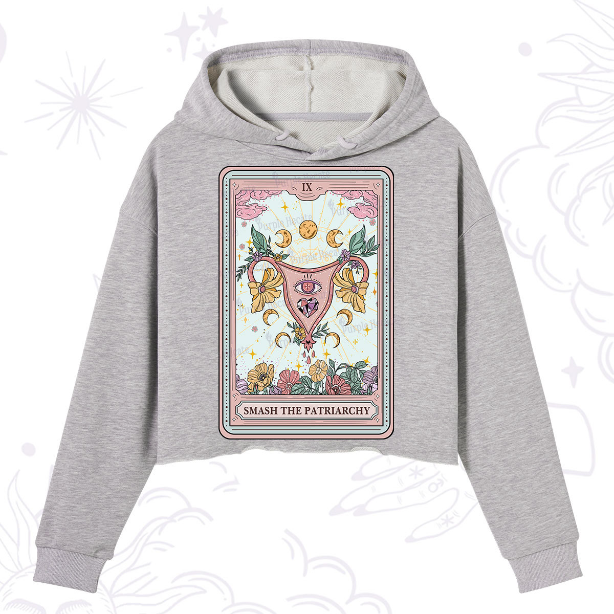 Purplehecate The Smash the Patriarchy Tarot Crop Hoodie