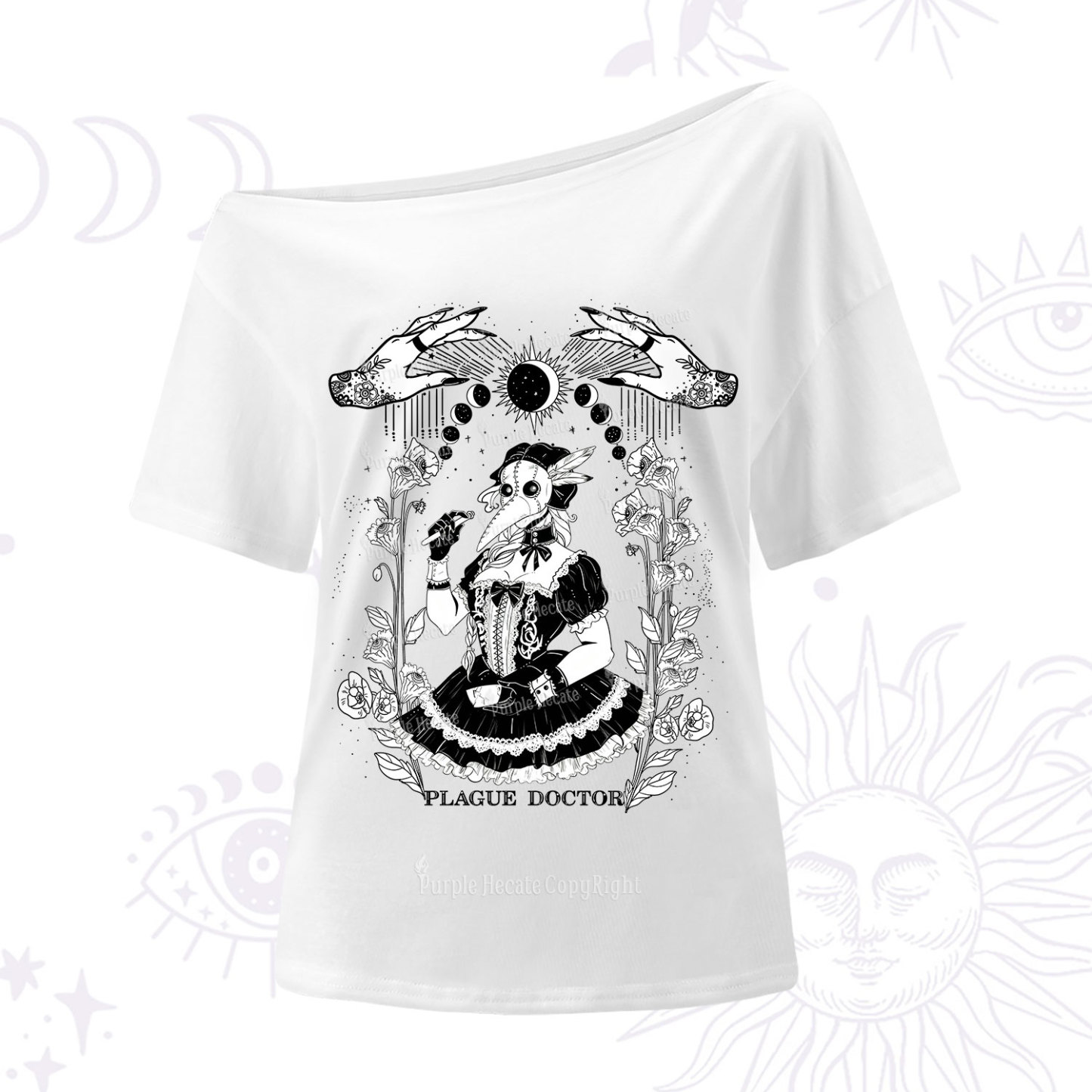 Purplehecate Plague Doctor One Shoulder T-Shirt