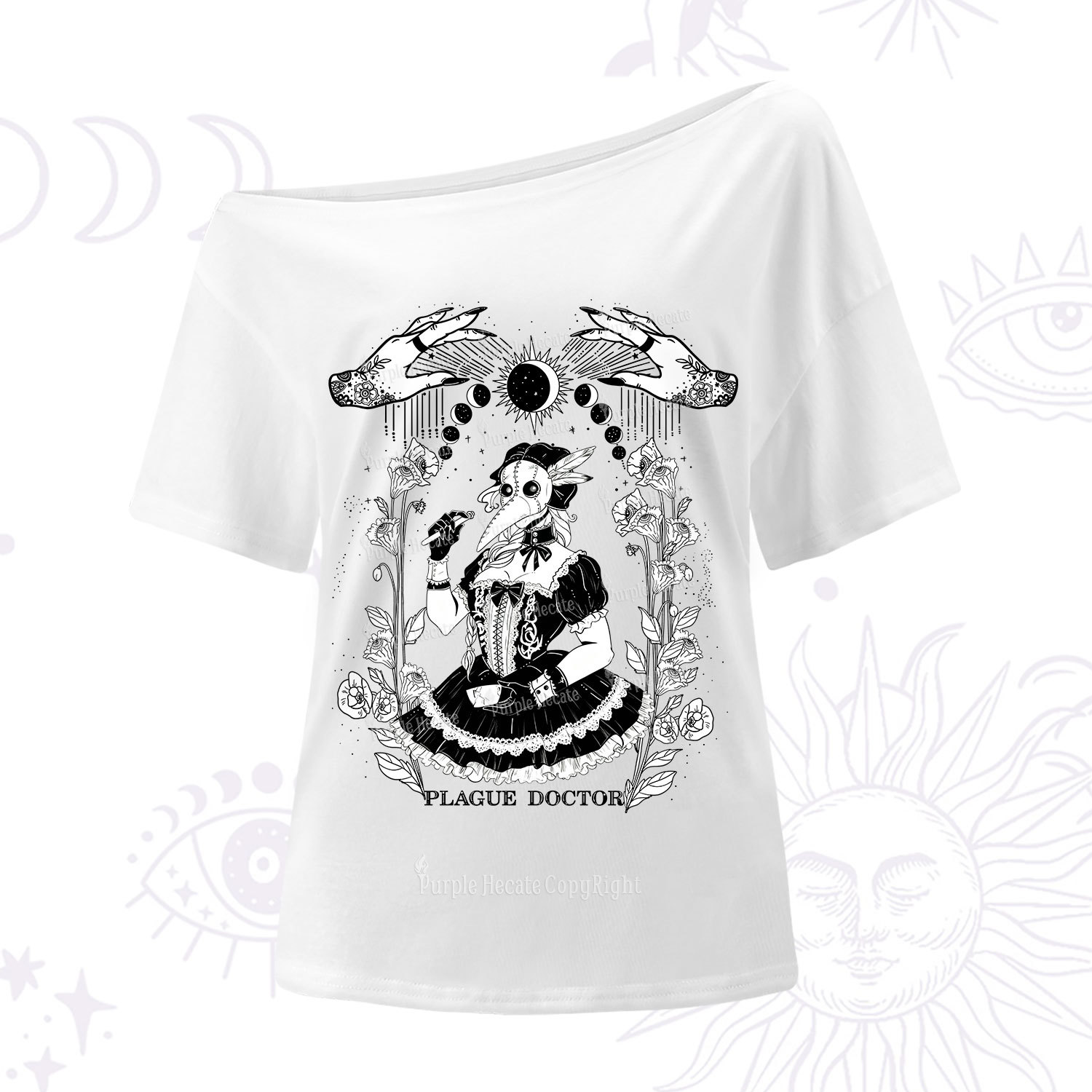Purplehecate Plague Doctor One Shoulder T-Shirt