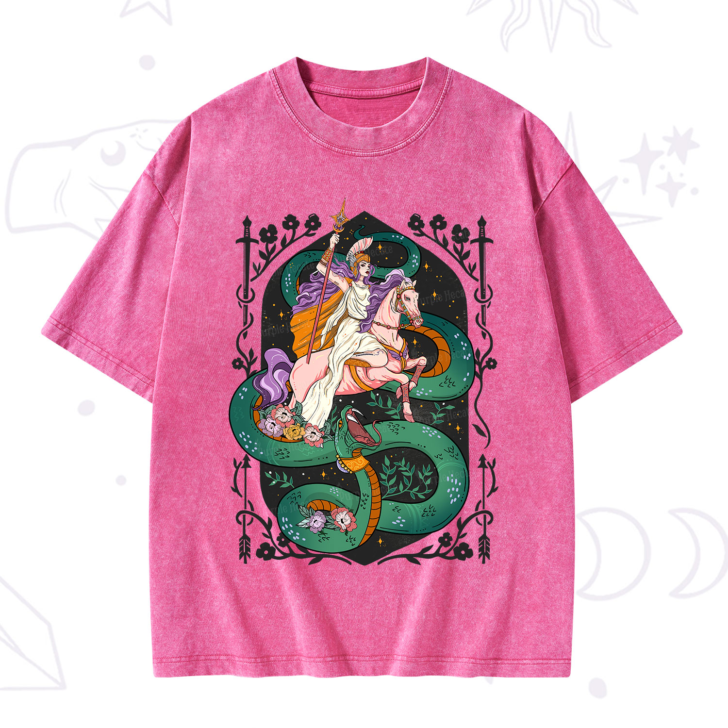 Purplehecate The Lady Knight and the Serpent Washed T-Shirt