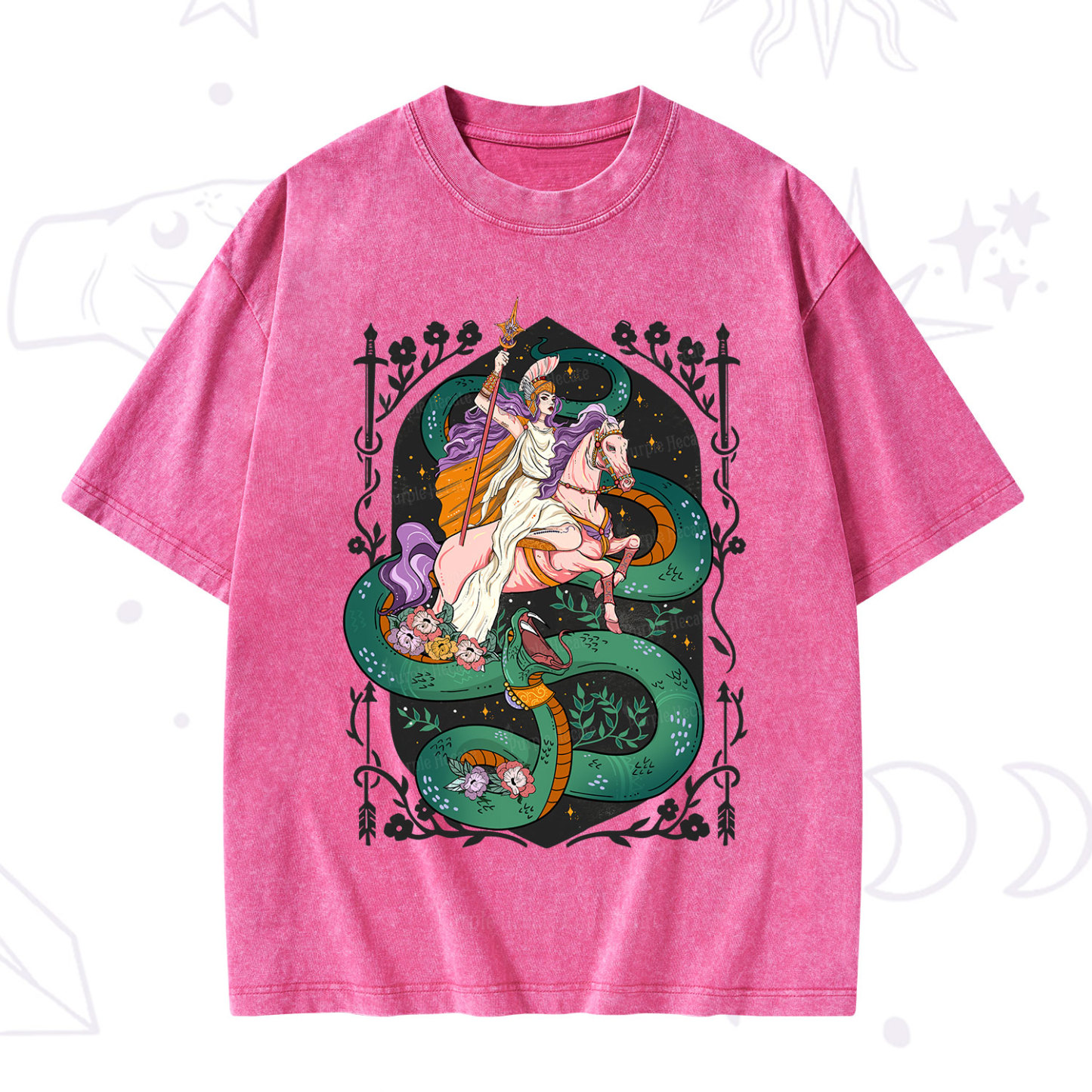 Purplehecate The Lady Knight and the Serpent Washed T-Shirt