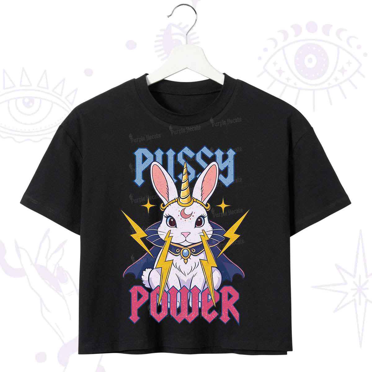 Purplehecate Pussy Power Magic Bunny Crop T-Shirt