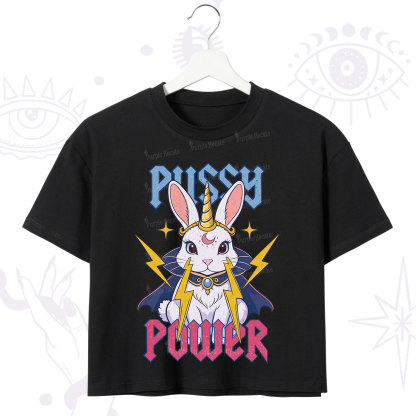 Purplehecate Pussy Power Magic Bunny Crop T-Shirt