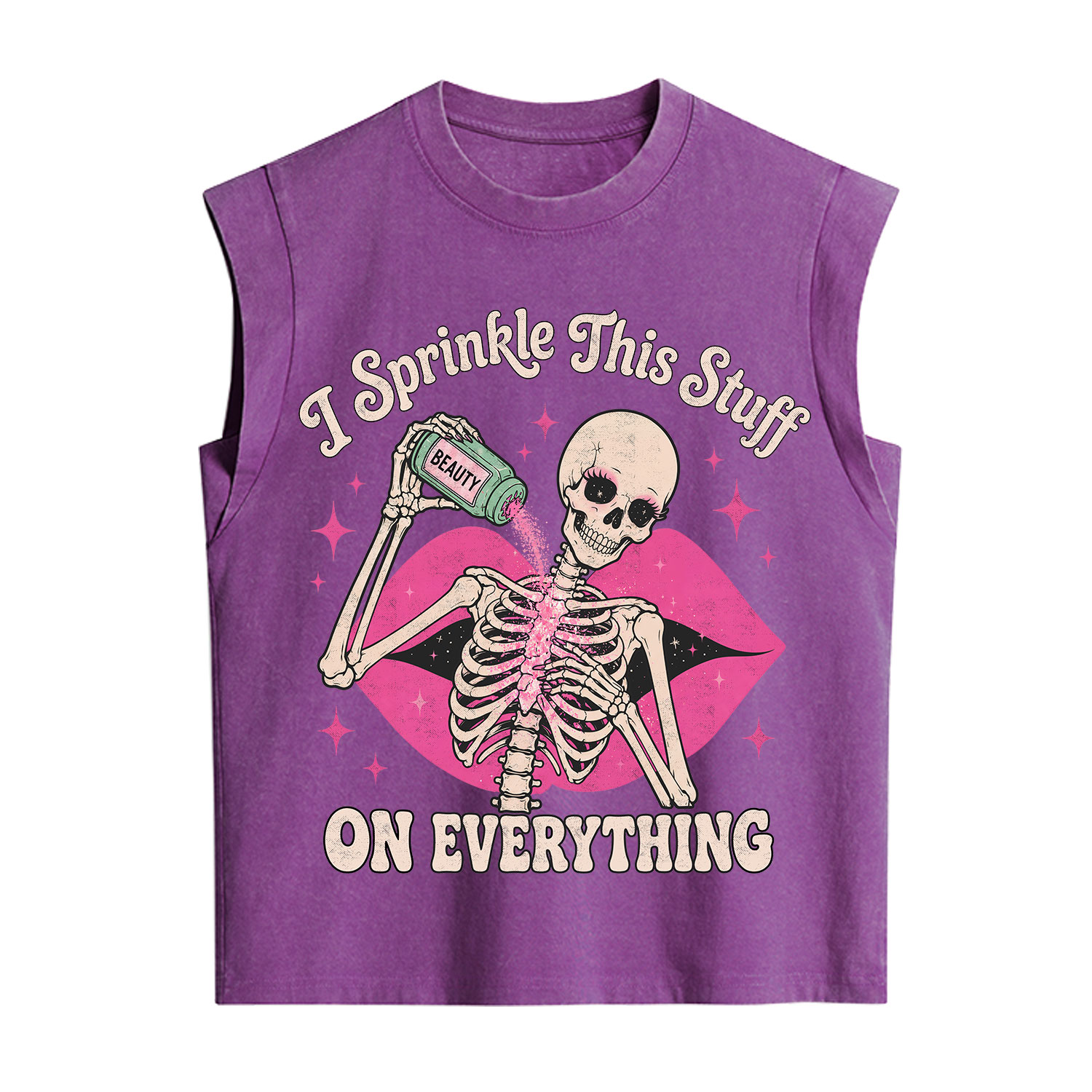 Purplehecate I Sprinkle This Stuff on Everything Beauty Skeleton Vintage Washed Tank