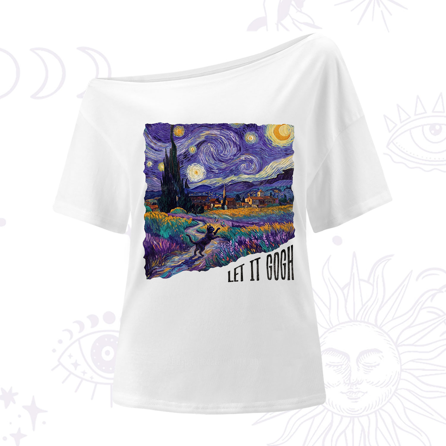 Purplehecate Let It Gogh One Shoulder T-Shirt