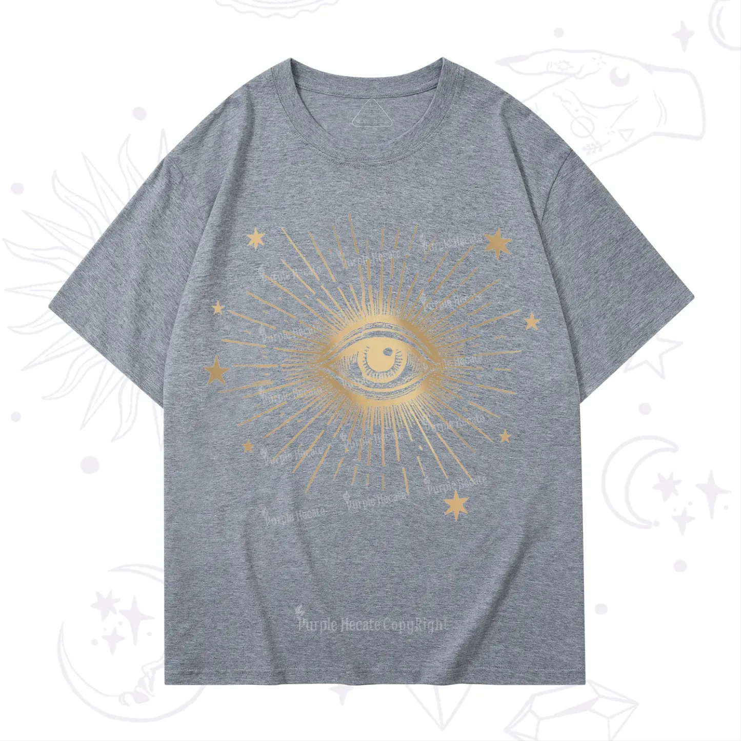 Purplehecate Celestial Eye with Stars T-Shirt