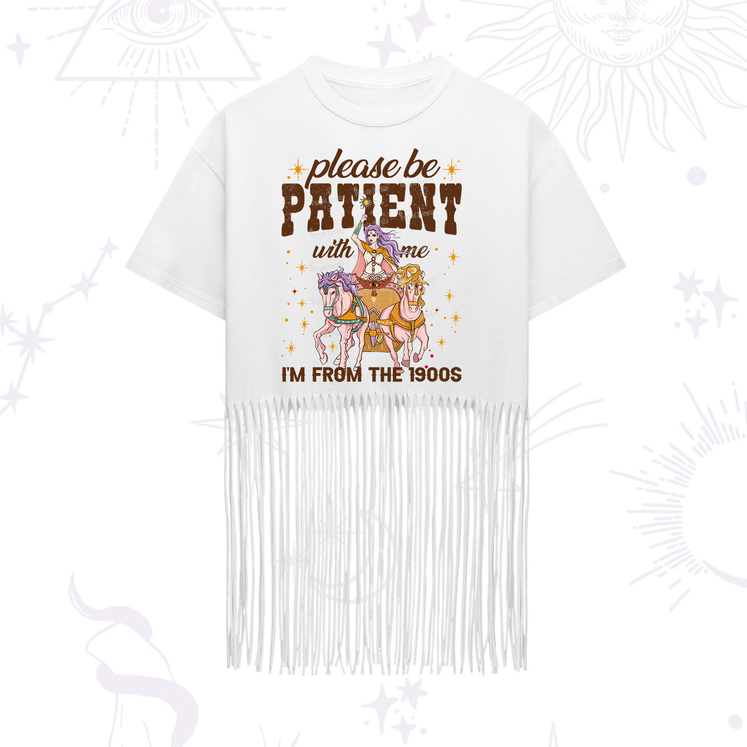 Purplehecate Please Be Patient With Me I'm From The 1900s Fringe Hem T-Shirt