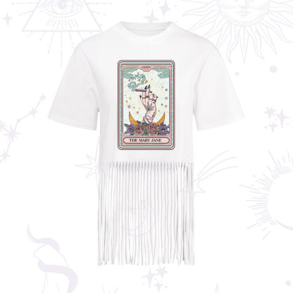 Purplehecate The Mary Jane Tarot Fringe Hem T-Shirt