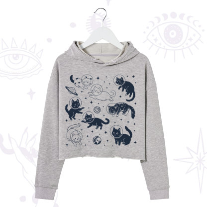 Purplehecate Cats in Space Crop Hoodie