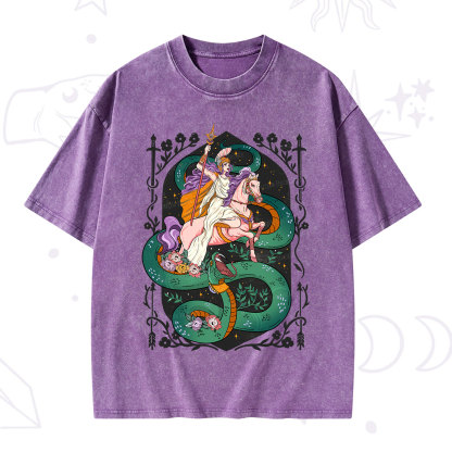 Purplehecate The Lady Knight and the Serpent Washed T-Shirt