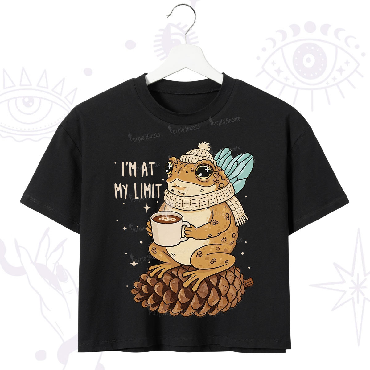 Purplehecate I'm At My Limit Funny Frog Crop T-Shirt