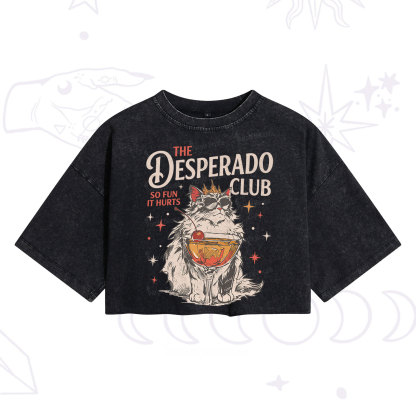Purplehecate The Desperado Club Vintage Gang Washed Cropped T-Shirt