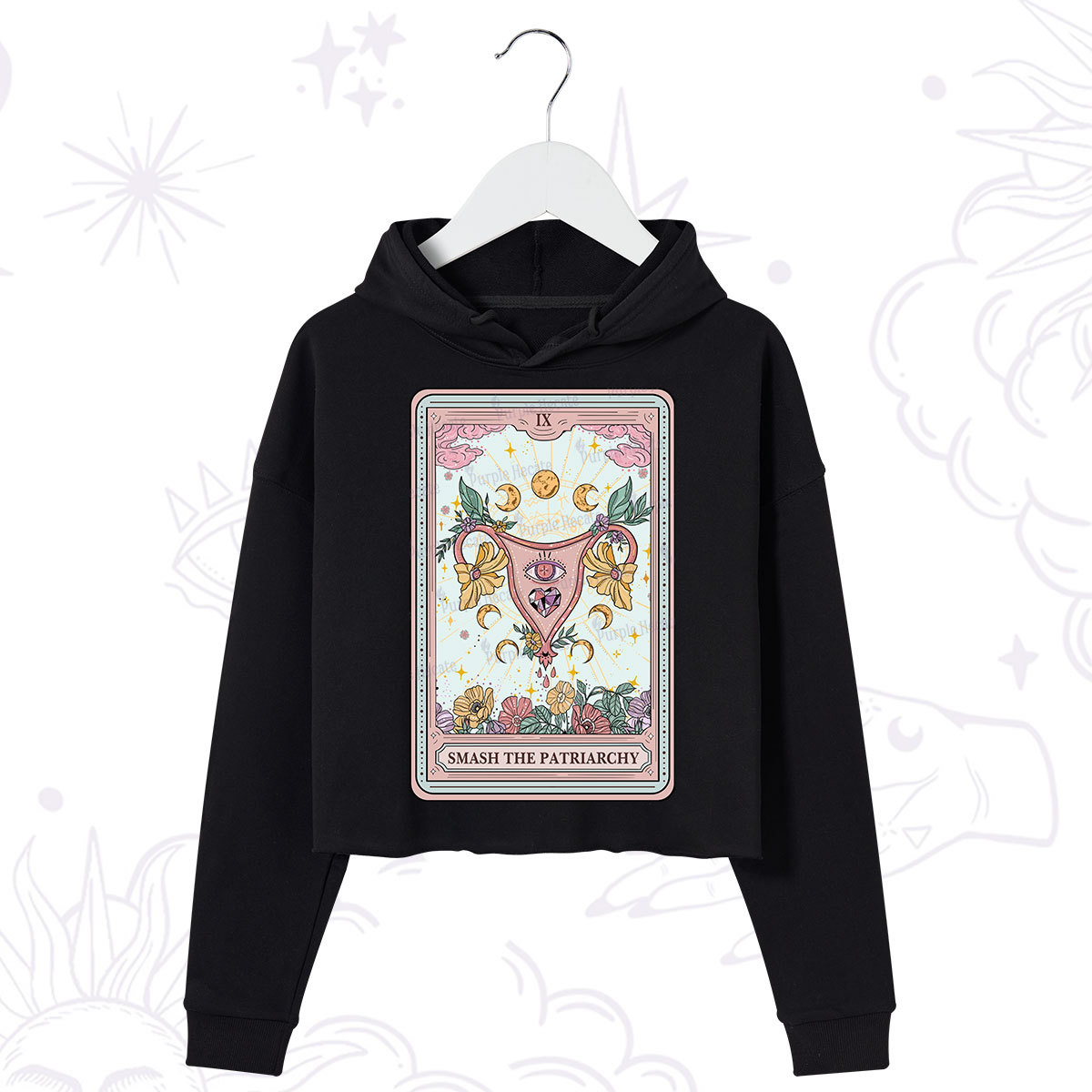 Purplehecate The Smash the Patriarchy Tarot Crop Hoodie