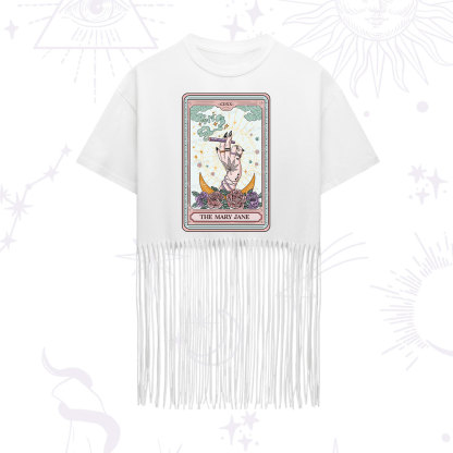 Purplehecate The Mary Jane Tarot Fringe Hem T-Shirt