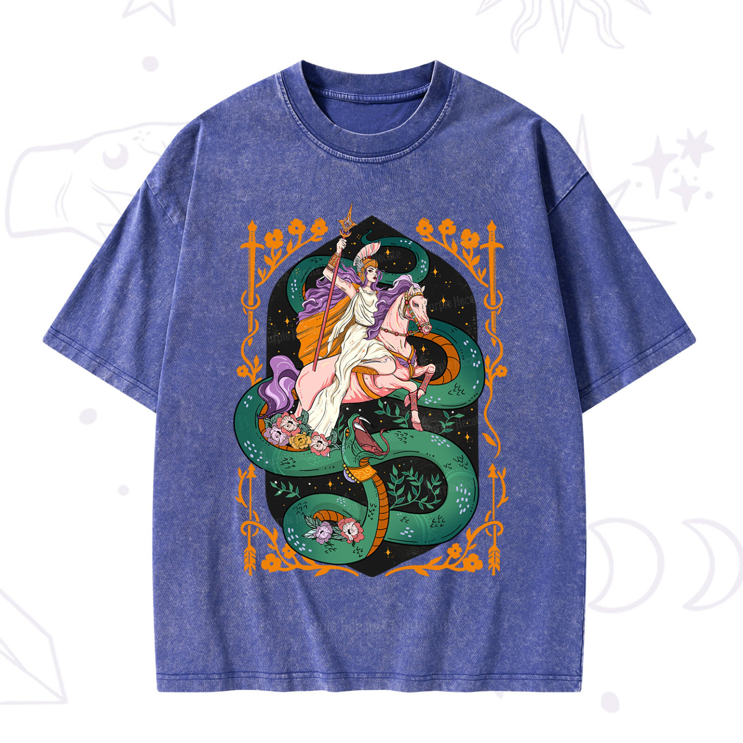 Purplehecate The Lady Knight and the Serpent Washed T-Shirt